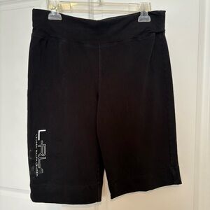 Ralph Lauren Black Bike Shorts with Elastic Waistband